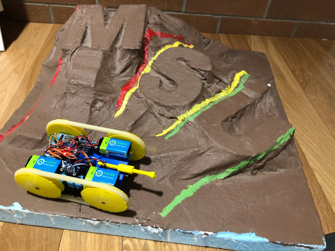 The vehicle running the obstacle course