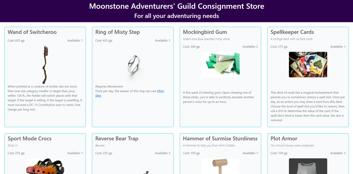 RPG MegaMart v3 storefront template